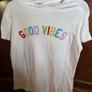 Small White Women’s “Good Vibes” Tshirt